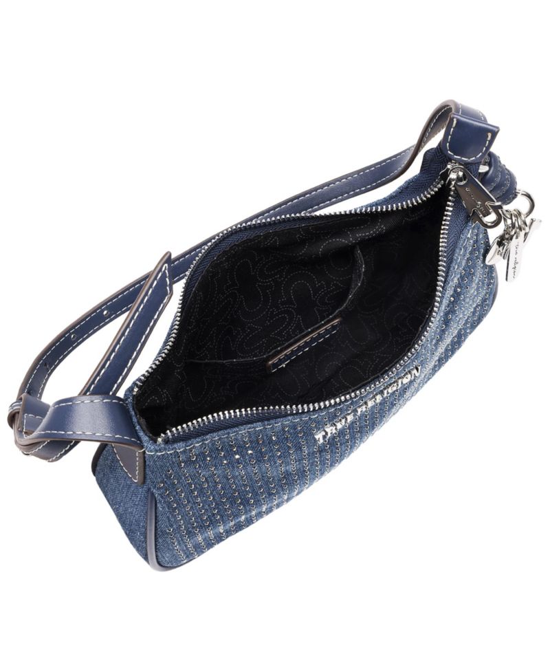 SPARKLE DENIM ZIP TOP BAG