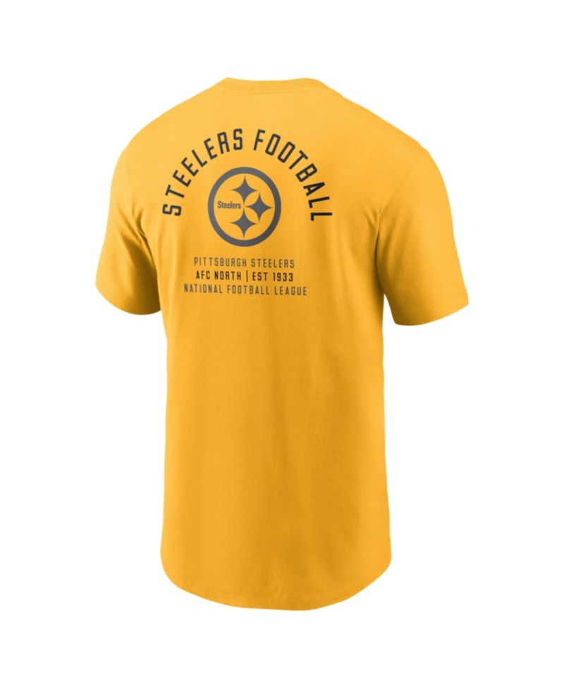 Men's Gold Pittsburgh Steelers Split Logo T-Shirt
