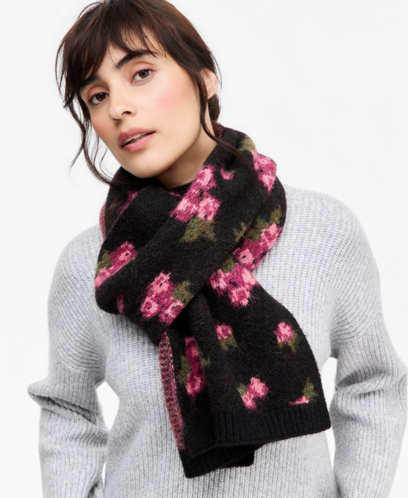Women's Floral Knit Muffler