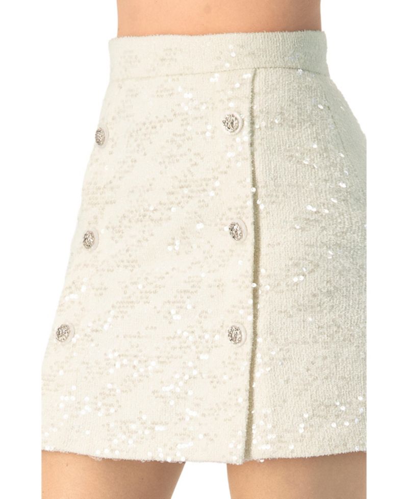 Women's Short Skirt with Front Buttons