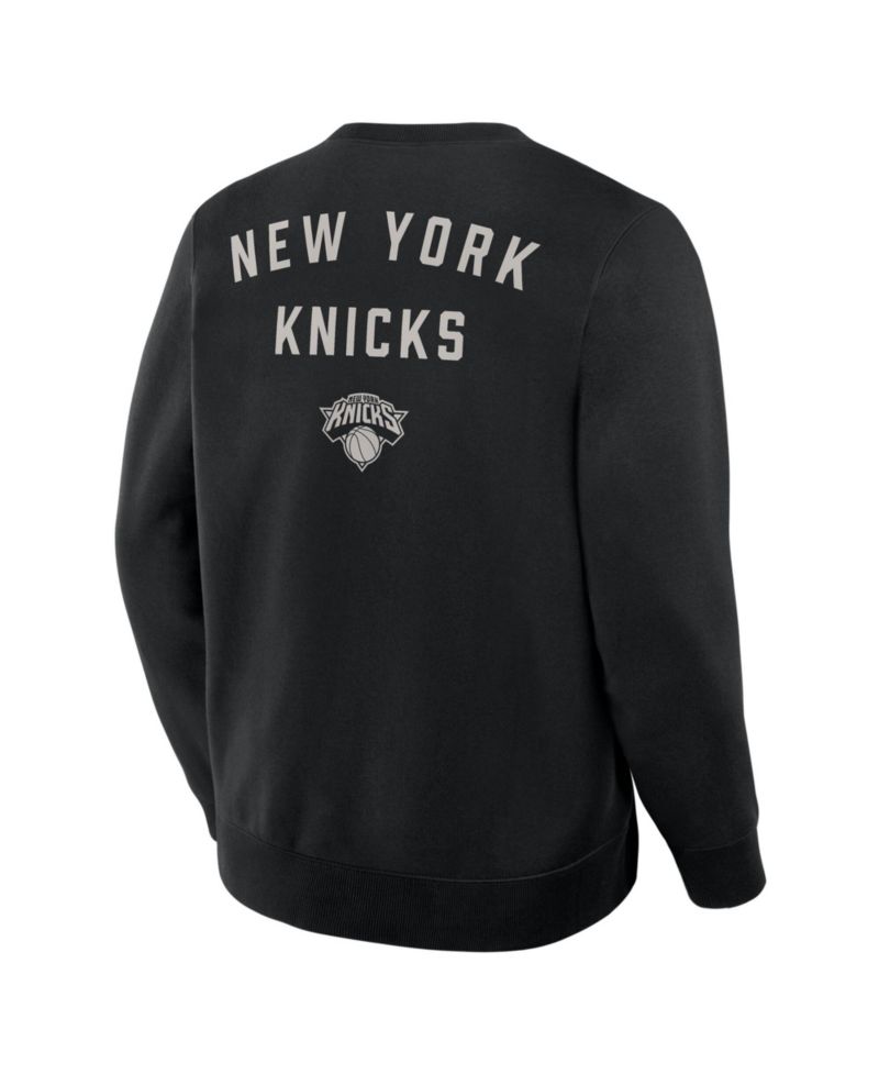 Men's Black New York Knicks Crossover Collection Defensive Rotation Drill Premium Pullover Sweatshirt