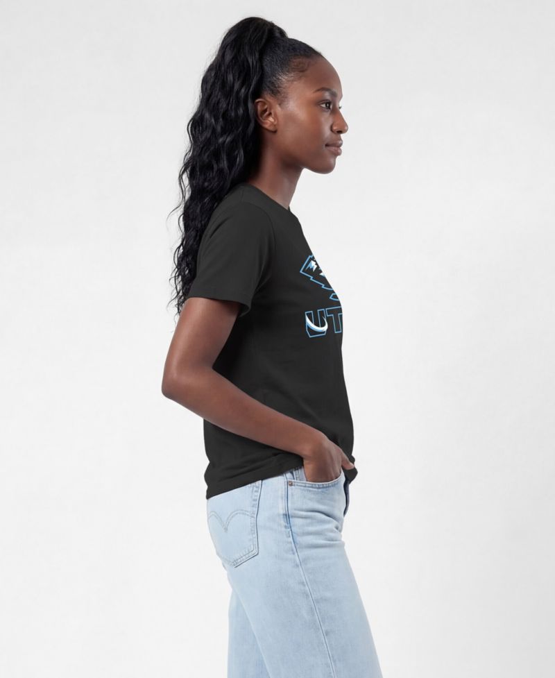 Women's Black Utah Mammoth Wordmark Lockup T-Shirt