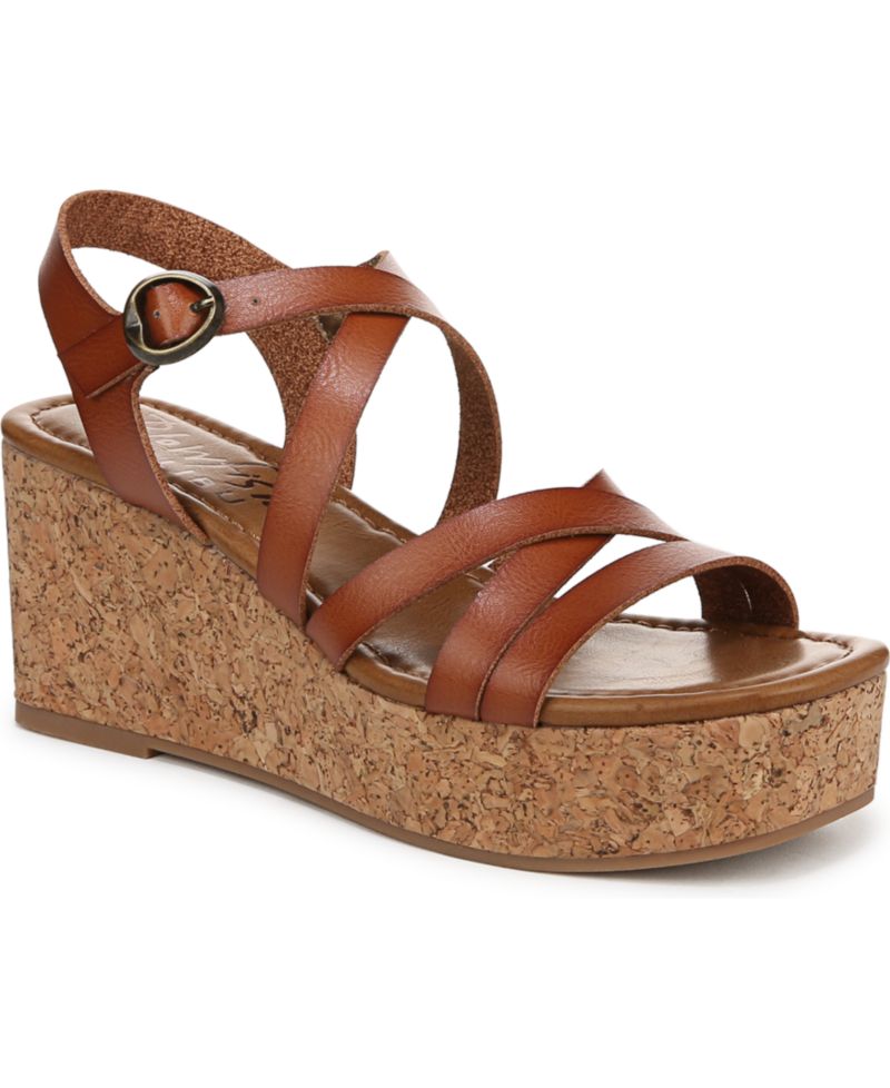Women's Aurora Open Square Toe Strappy Wedge Sandals