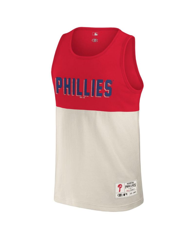 Men's Red Philadelphia Phillies Color Block Tank Top