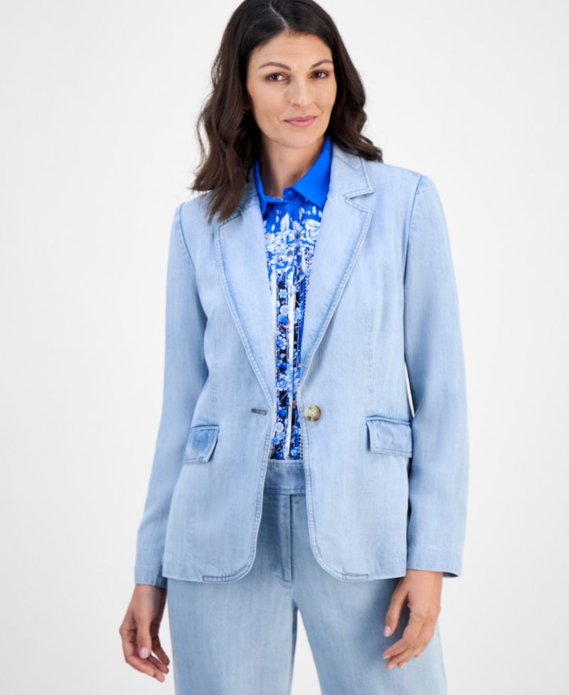 Women's Notch-Collar One-Button Blazer
