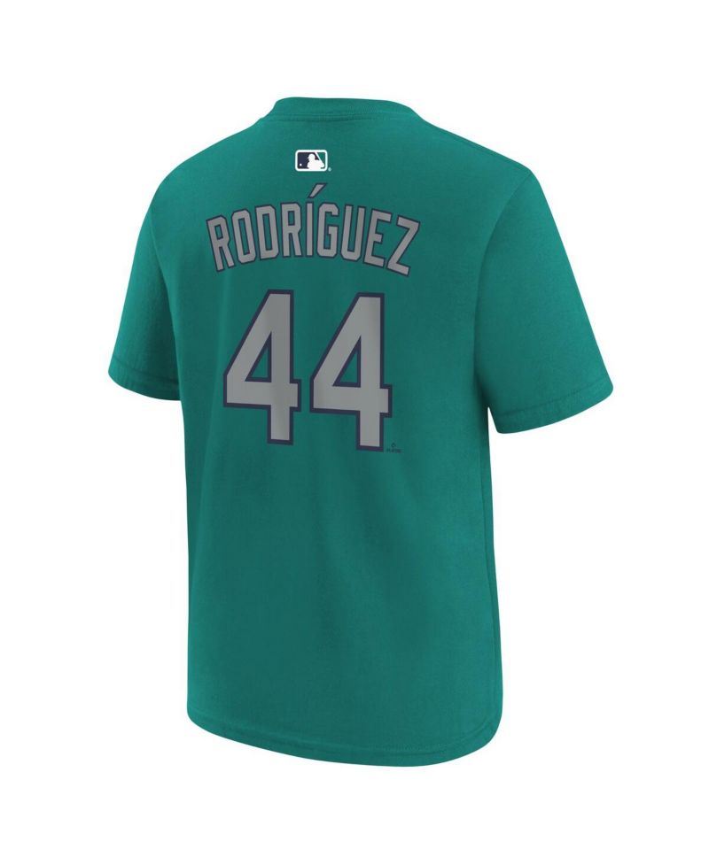 Big Boys and Girls Julio Rodríguez Teal Seattle Mariners Name & Number T-Shirt