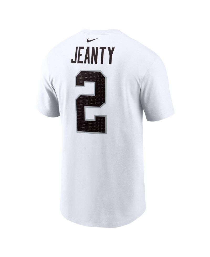 Men's Ashton Jeanty White Las Vegas Raiders 2025 NFL Draft First Round Pick Player Name & Number T-Shirt