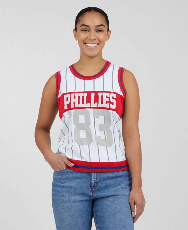 Women's WEAR by Erin Andrews White Philadelphia Phillies Sporty Tank Top