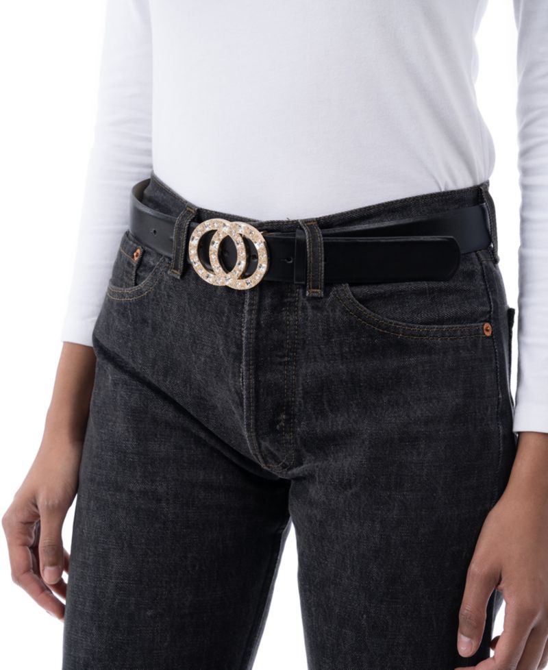 Double-Circle Rhinestone Belt