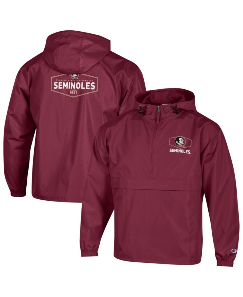 Men's Garnet Florida State Seminoles Delay Packable Half-Zip Hoodie