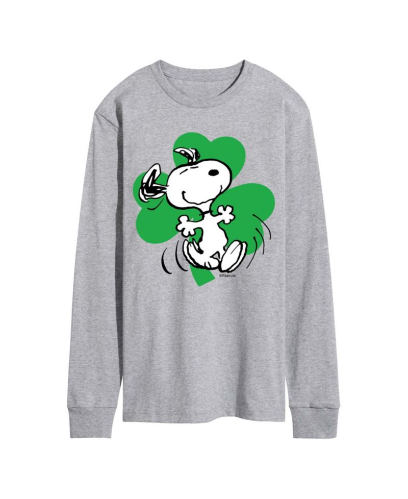 Men's Peanuts Snoopy St. Patrick's Day Long-Sleeve Graphic T-Shirt