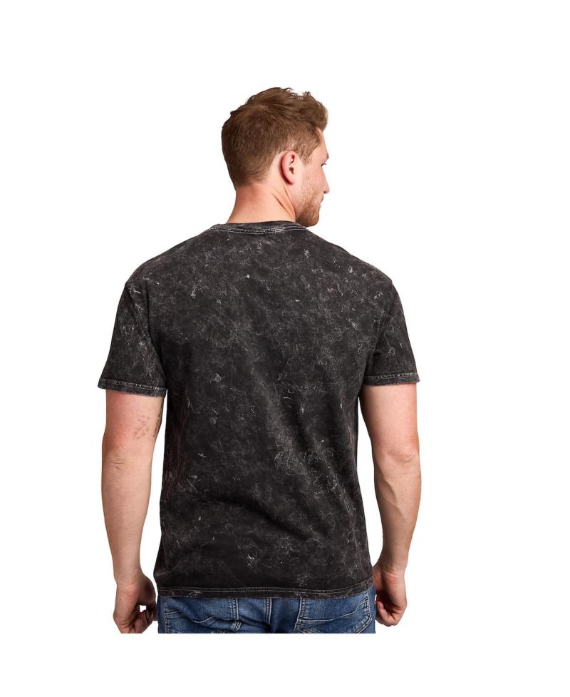 Men's Slytherin Varsity Black Vintage Mineral Wash Crew Neck Short Sleeve T-shirt-XXL
