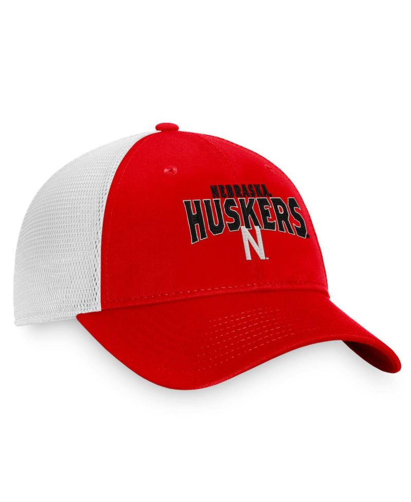 Men's Scarlet, White Nebraska Huskers Breakout Trucker Snapback Hat