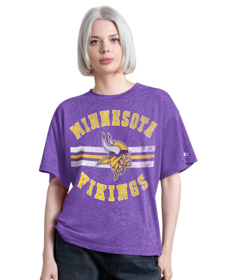Women's Purple Minnesota Vikings Jump Shot Boyfriend Tri-Blend T-Shirt