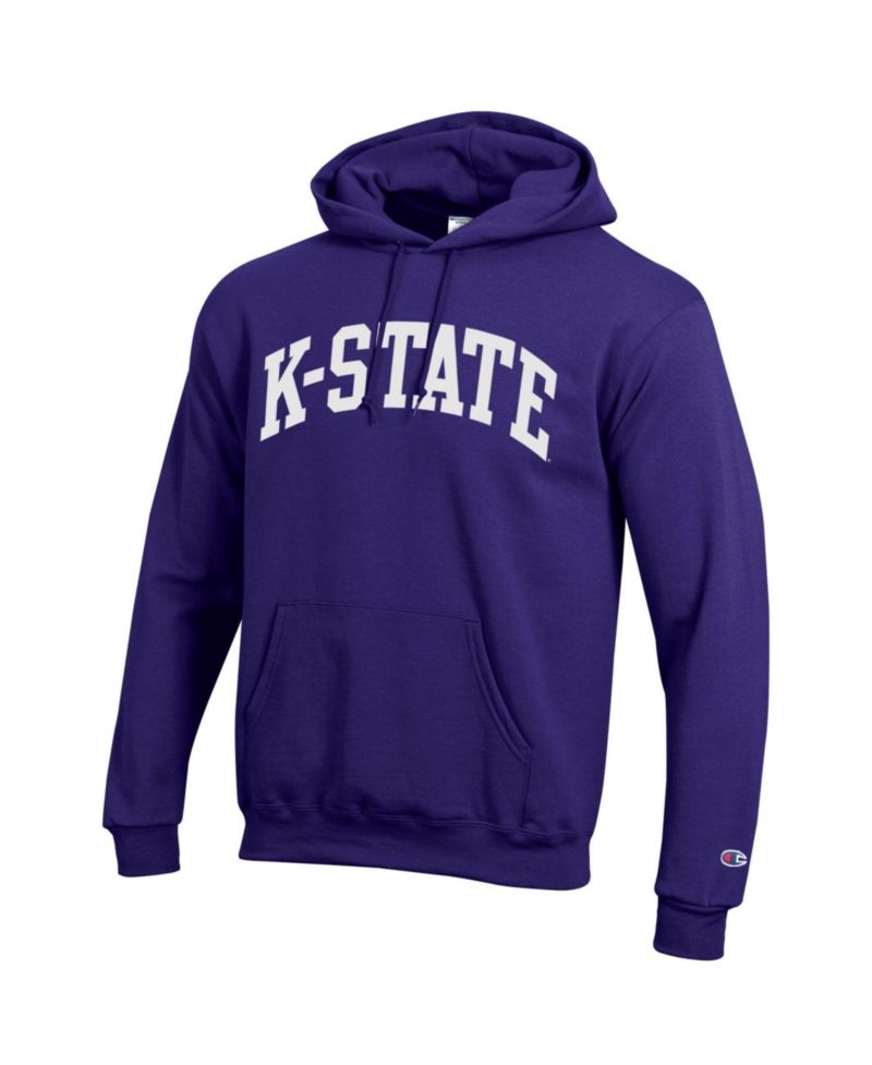 Men's Purple Kansas State Wildcats Basic Arch Fleece Pullover Hoodie
