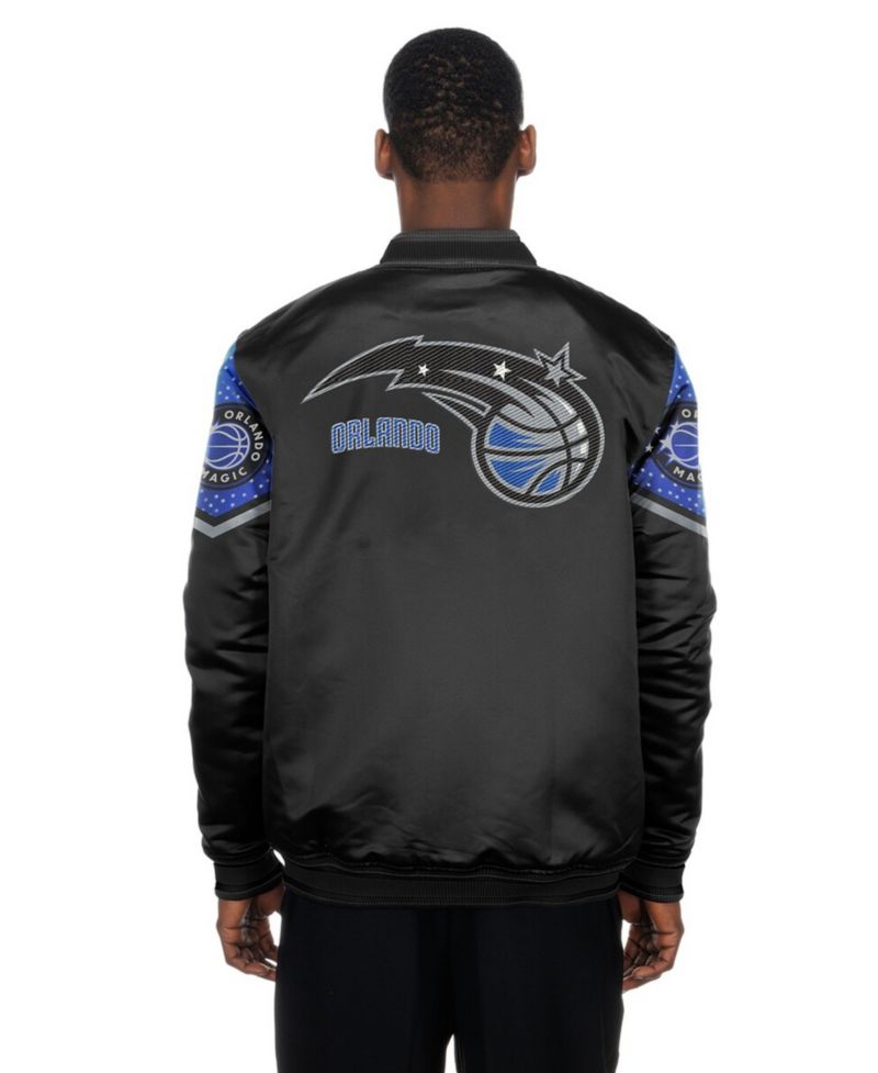 Men's Black Orlando Magic 2025/26 City Edition Full-Snap Satin Jacket