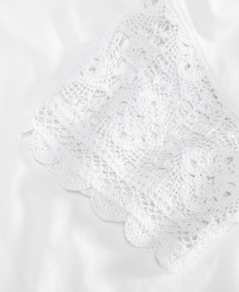 Women's Crochet-Sleeve Jersey T-Shirt
