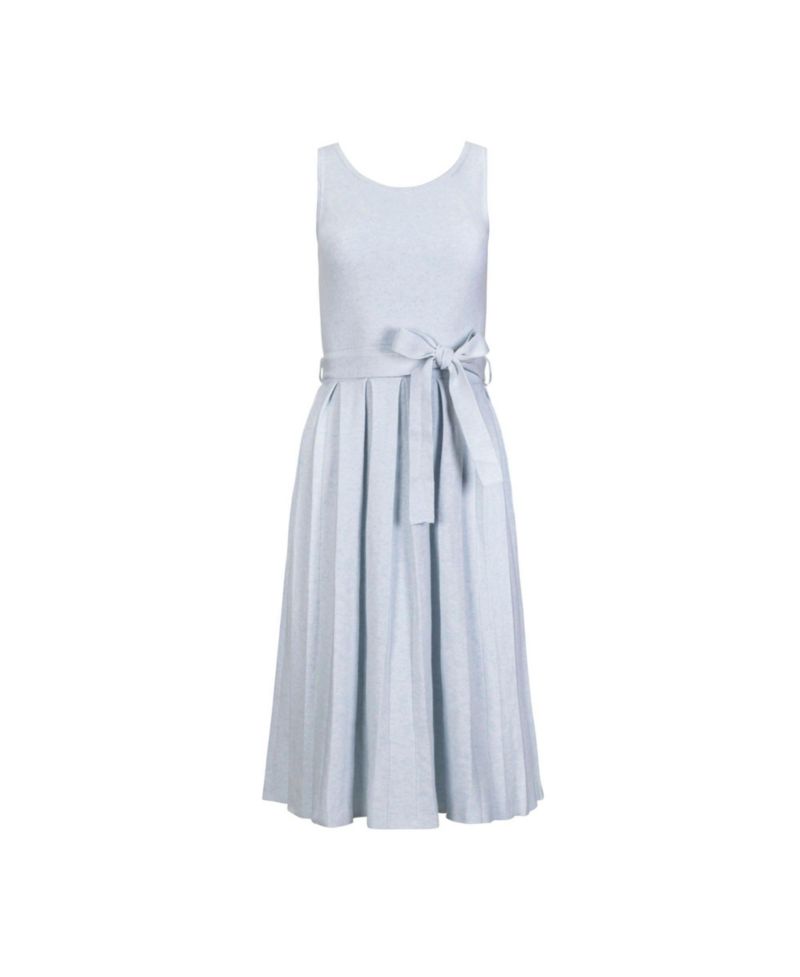 Women's Hope and Henry Organic Sleeveless Pleated Sweater Knit Midi Dress