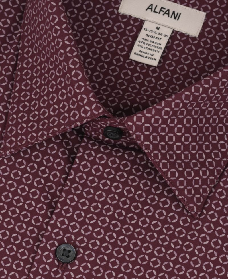 Men's Slim-Fit Spread Collar Dress Shirt