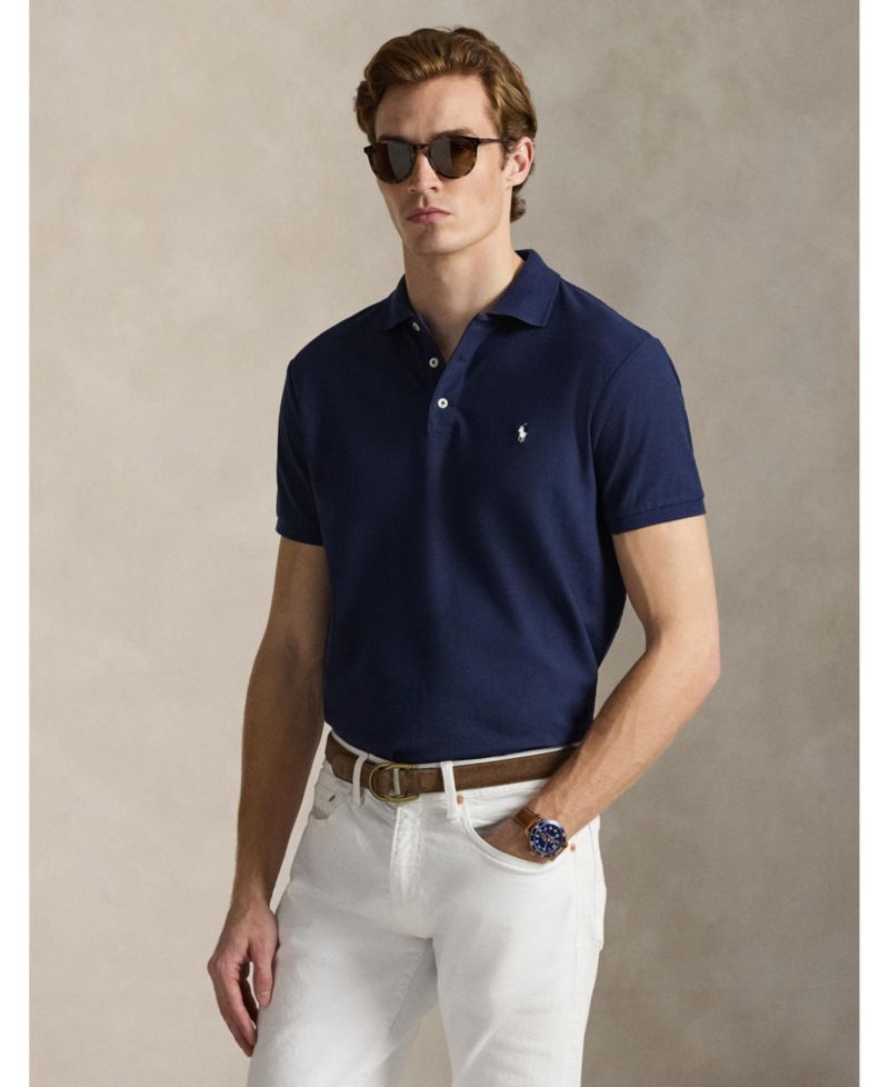 Men's Custom Slim-Fit Honeycomb-Mesh Polo Shirt