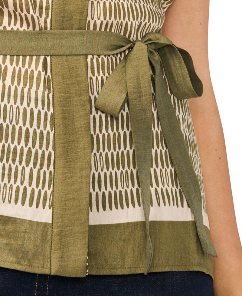Women's Flutter-Sleeve Belted Blouse