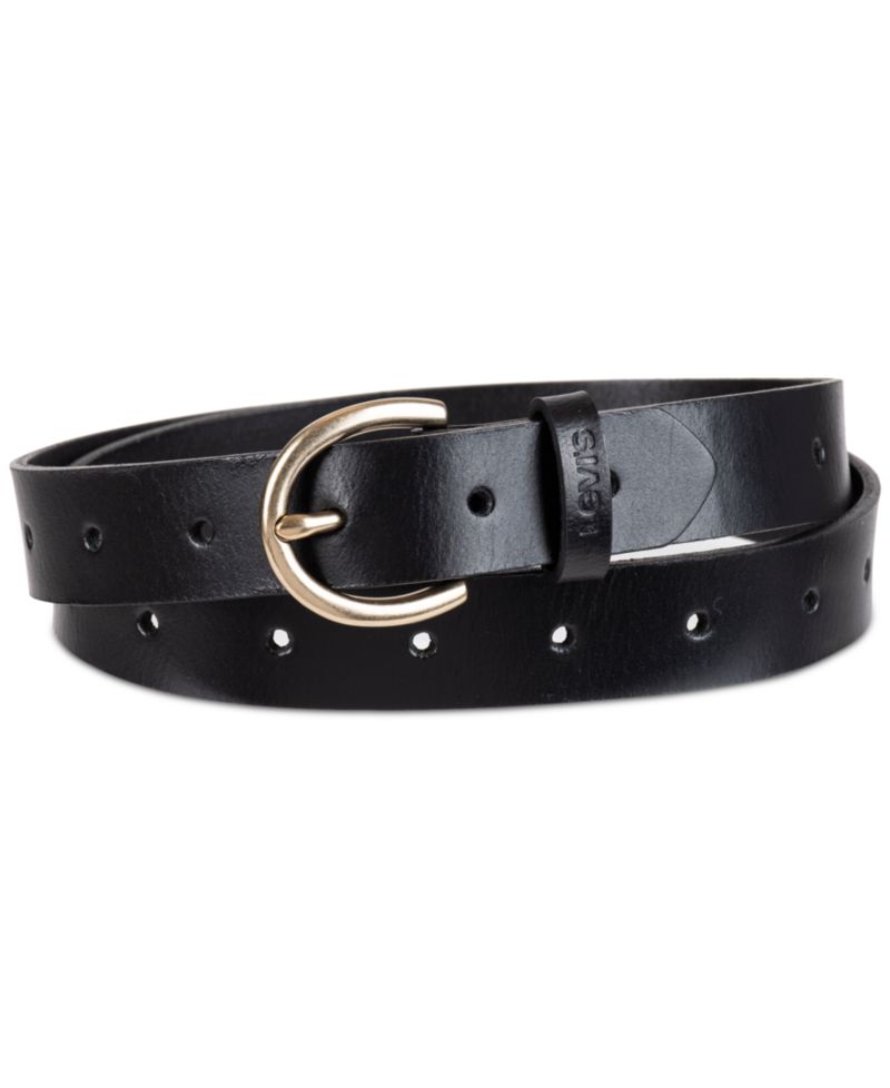 Women's Slim Adjustable Perforated Leather Belt