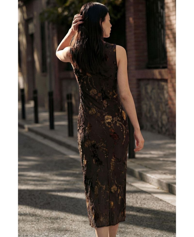 Women's Flocked midi dress