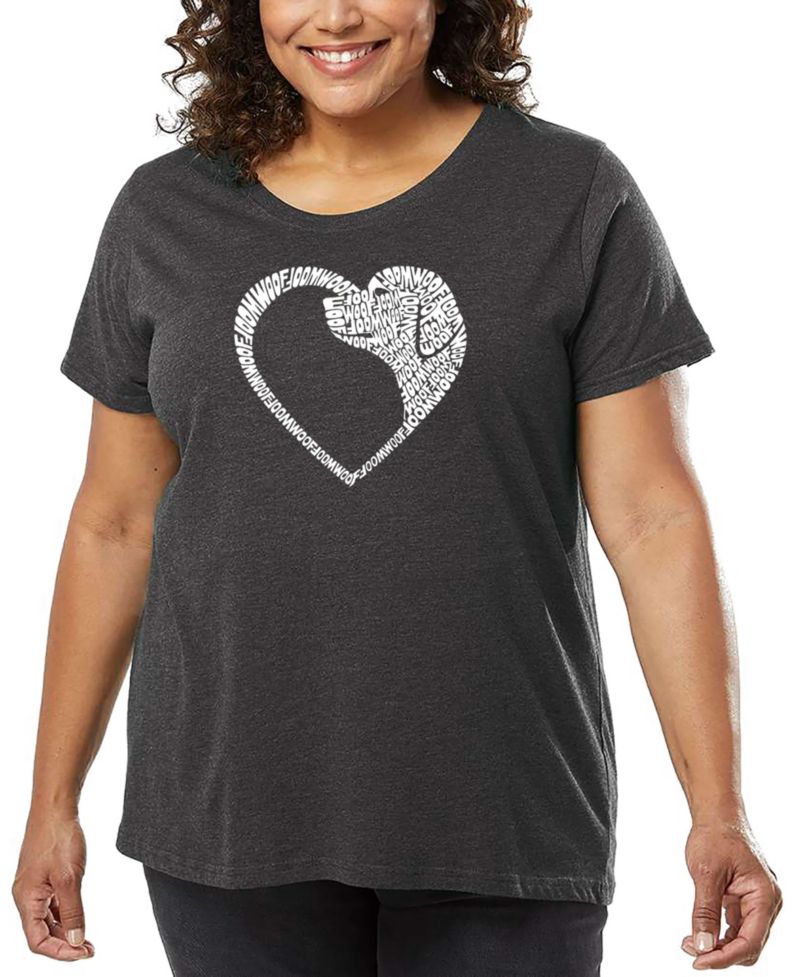Plus Size Dog Heart Word Art T-Shirt
