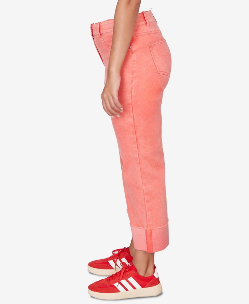 Petite Sunwashed Cuffed Colored Ankle Jeans
