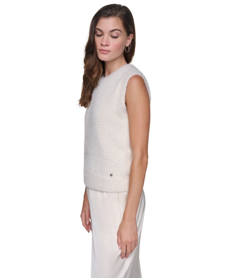 Women's Brushed Crewneck Sleeveless Sweater Vest