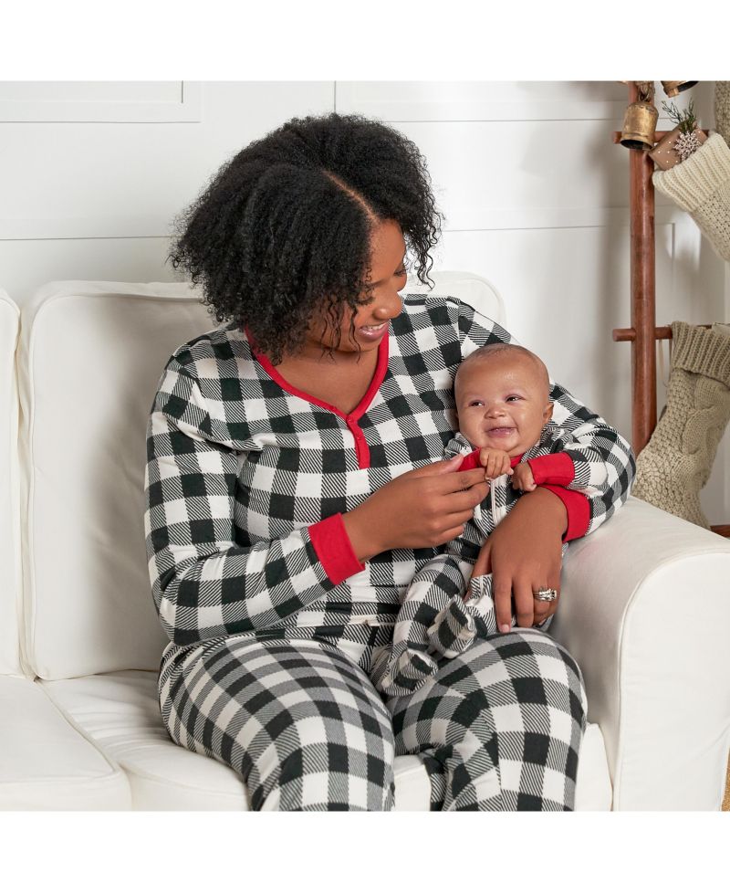 Baby Girls Holiday Family Pajamas Neutral One Piece Footed