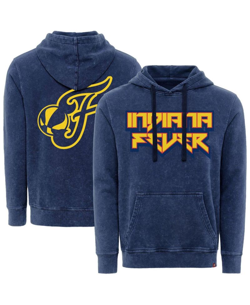Men's and Women's Navy Indiana Fever Rock Roll Collection Jimi Mineral Wash Pullover Hoodie