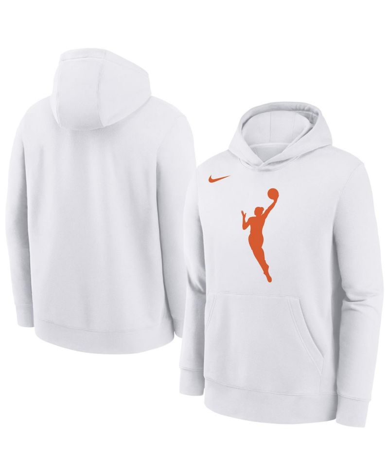 Big Boys and Girls White WNBA Logo Essential Team Pullover Hoodie