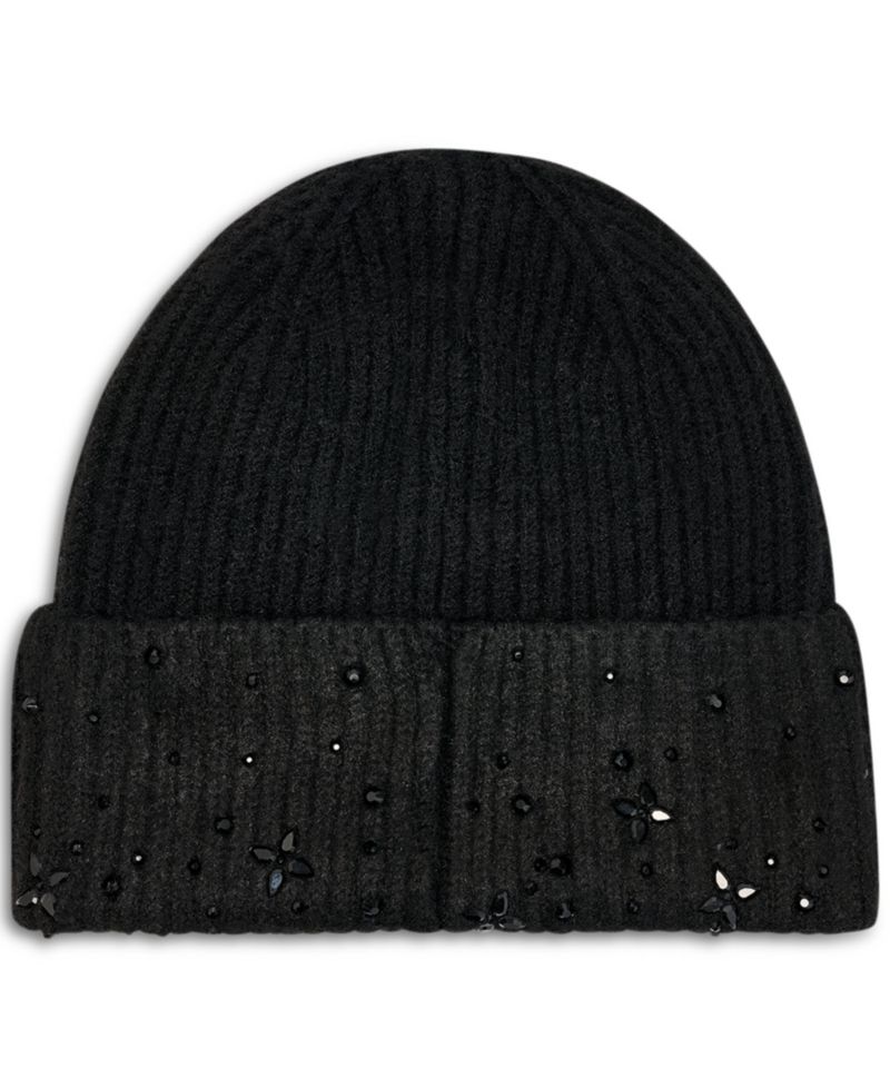 Studded Shaker Stitch Beanie Hat