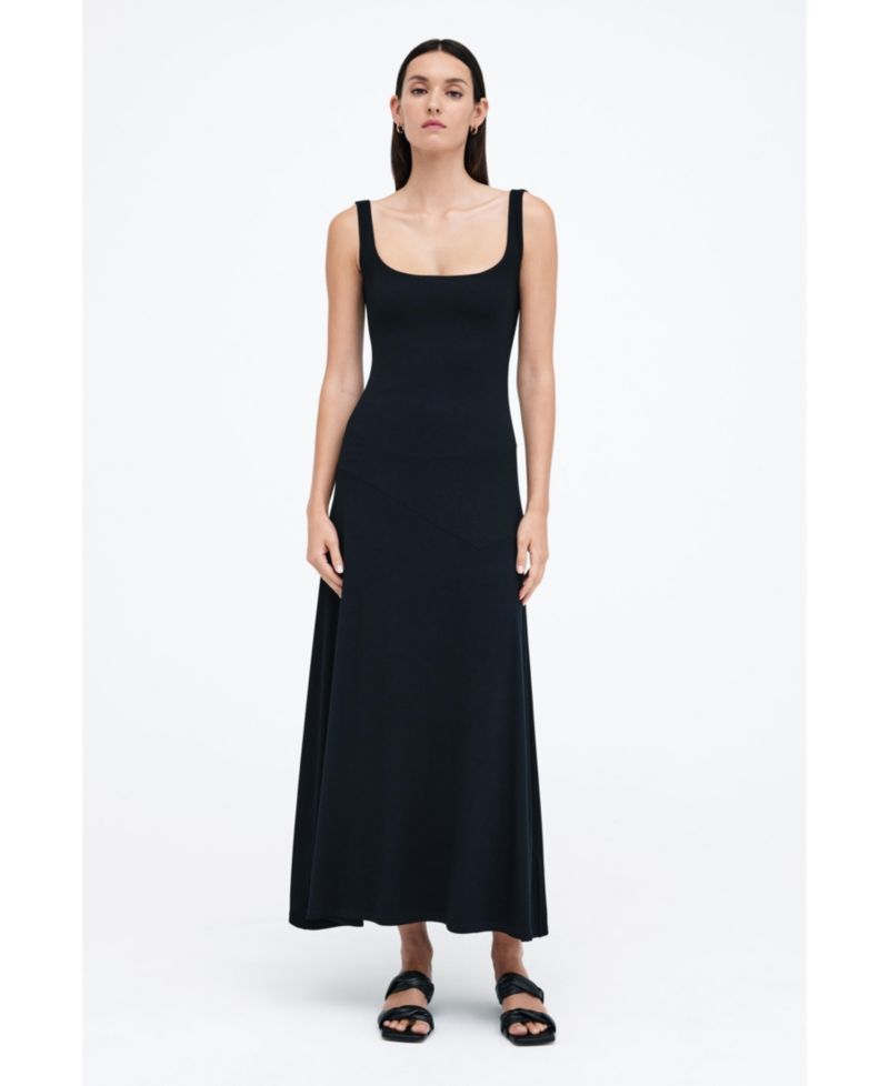 Women's Margot Square-Neck Fitted A-Line Jersey Midi Dress