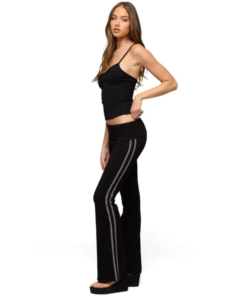 Women's Charly Foldover Stripey Flared Pants
