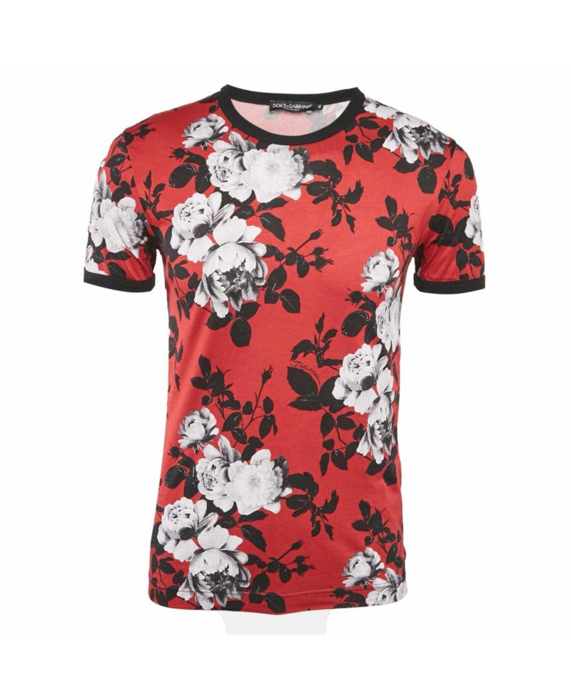 Men's Pre-Owned Dolce and Gabbana Print Cotton Crewneck T-Shirt