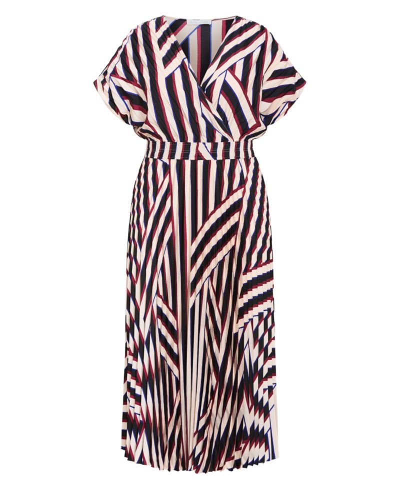 Plus Size Eloisa Striped Short-Sleeve V-Neck Dress