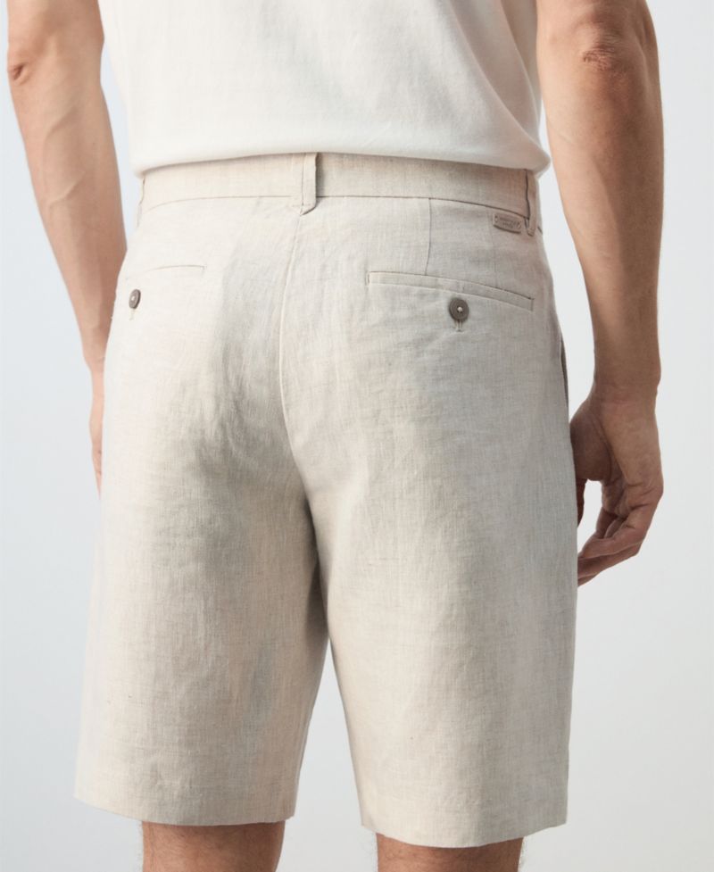 Men's Slim-Fit Linen 9.84" Bermuda Shorts