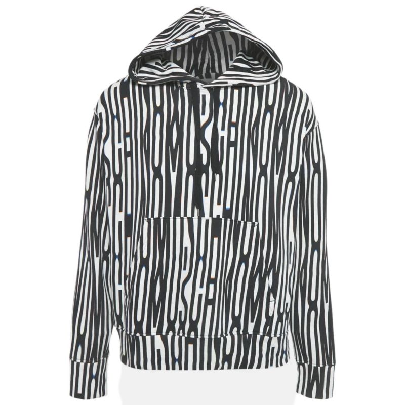 Men's Couture Black/white Logo Print Hoodie