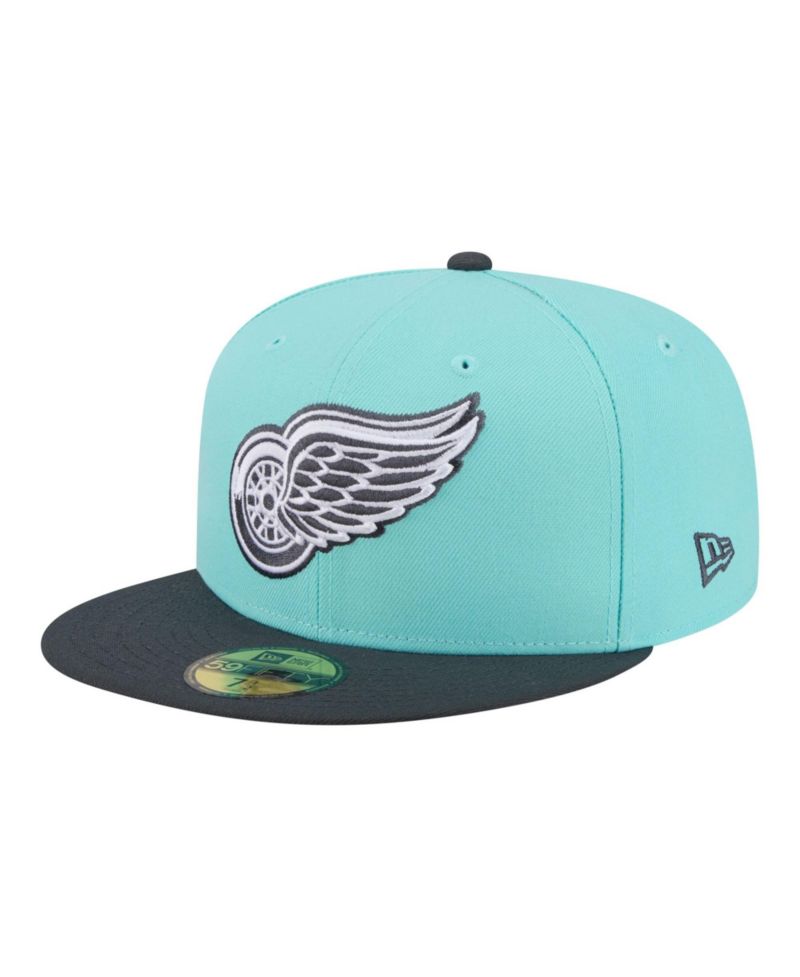 Men's Turquoise/Charcoal Detroit Red Wings Two-Tone Color Pack 59FIFTY Fitted Hat