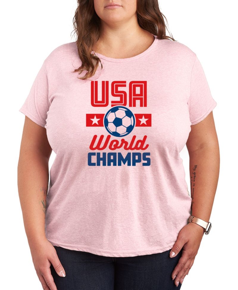 Plus Size USA Soccer World Champs Graphic T-Shirt