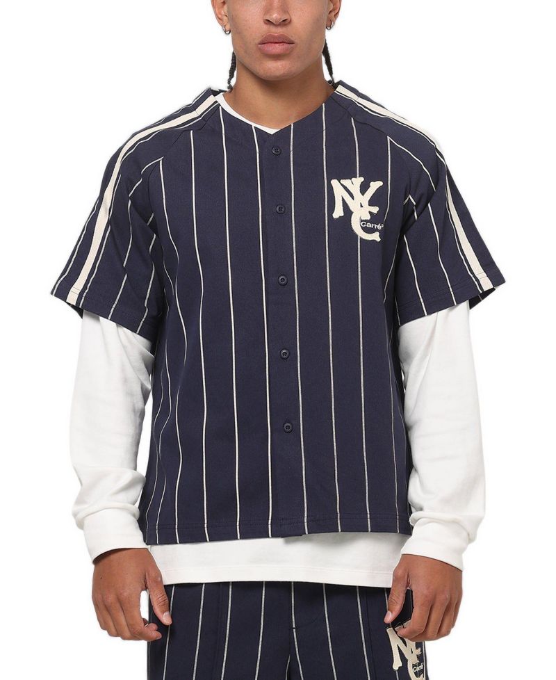 Men's City Series Pinstriped V-Neck Short-Sleeve Jersey