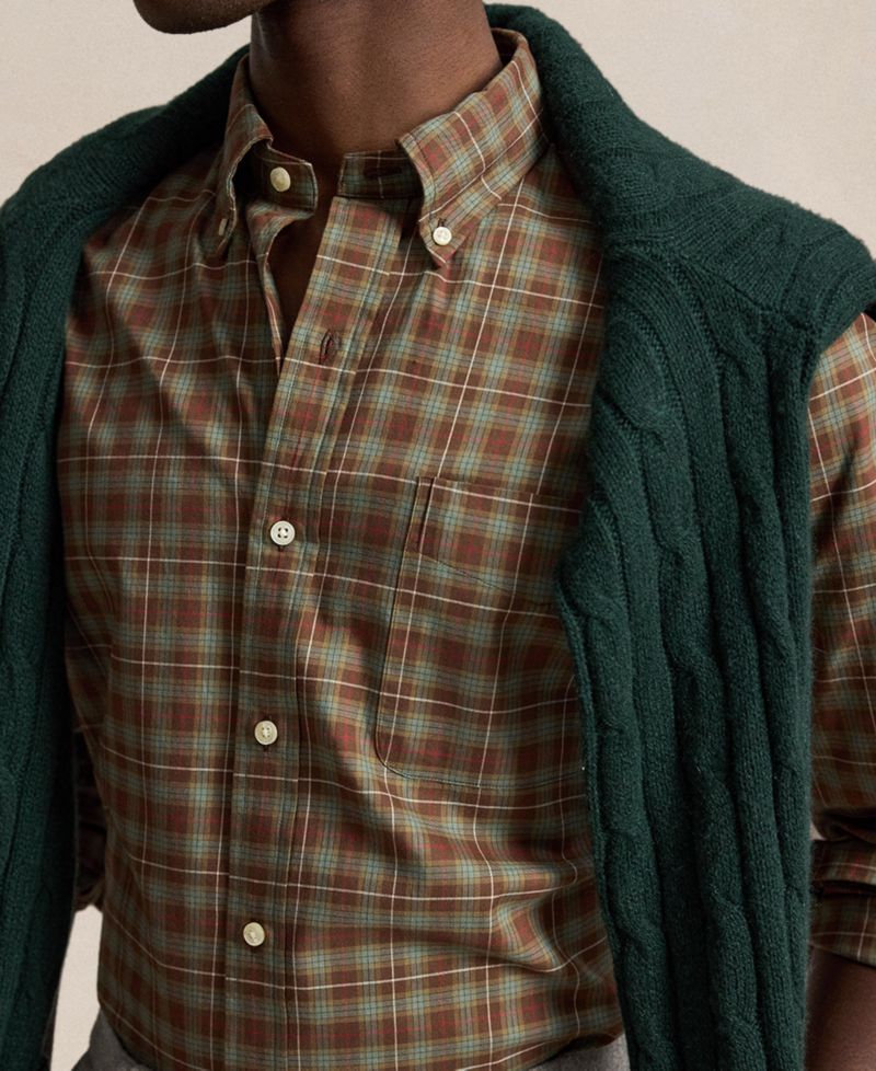 Men's Plaid Peached Shirt