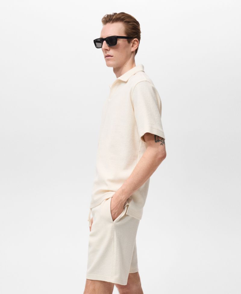 Men's Regular-Fit Textured Polo Shirt