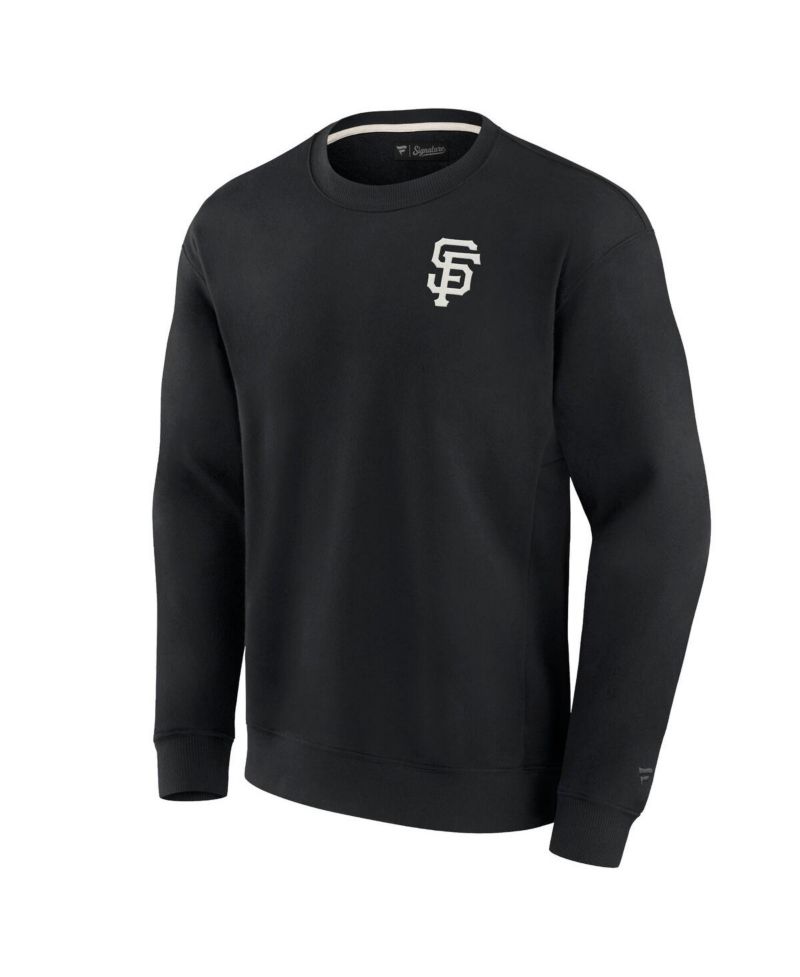 Men's and Women's Black San Francisco Giants Super Soft Pullover Crew Sweatshirt