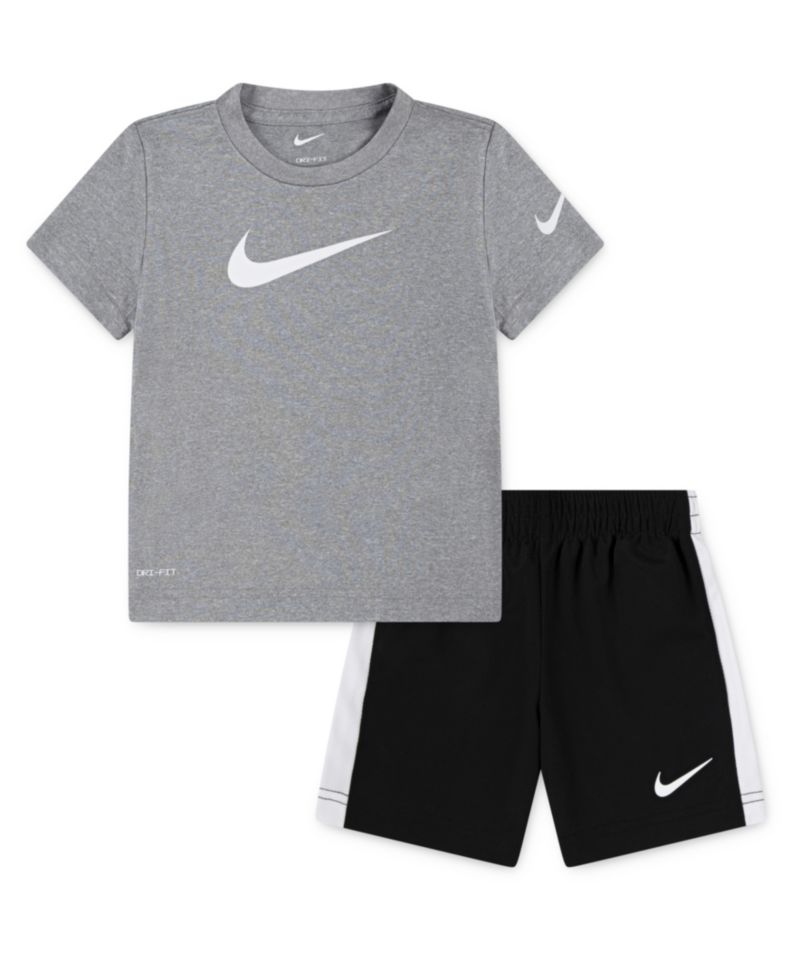 Boys' 2T-7 Dri-FIT Swoosh T-Shirt and Shorts, 2-Piece Set