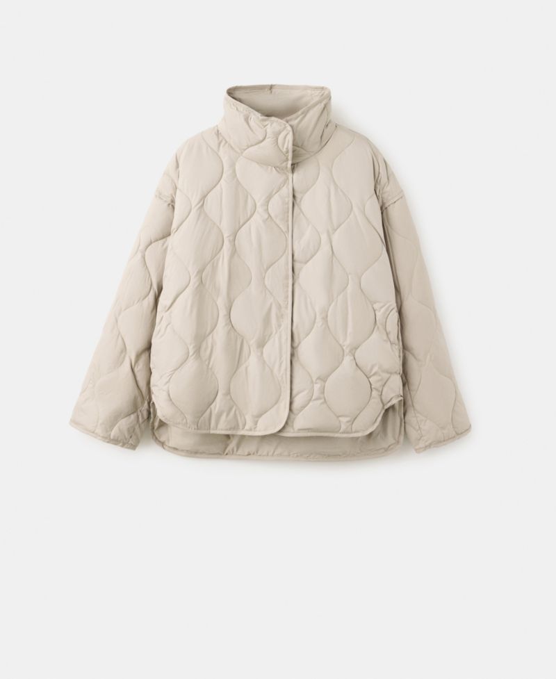 Women's Detachable Scarf Quilted Oversized Anorak