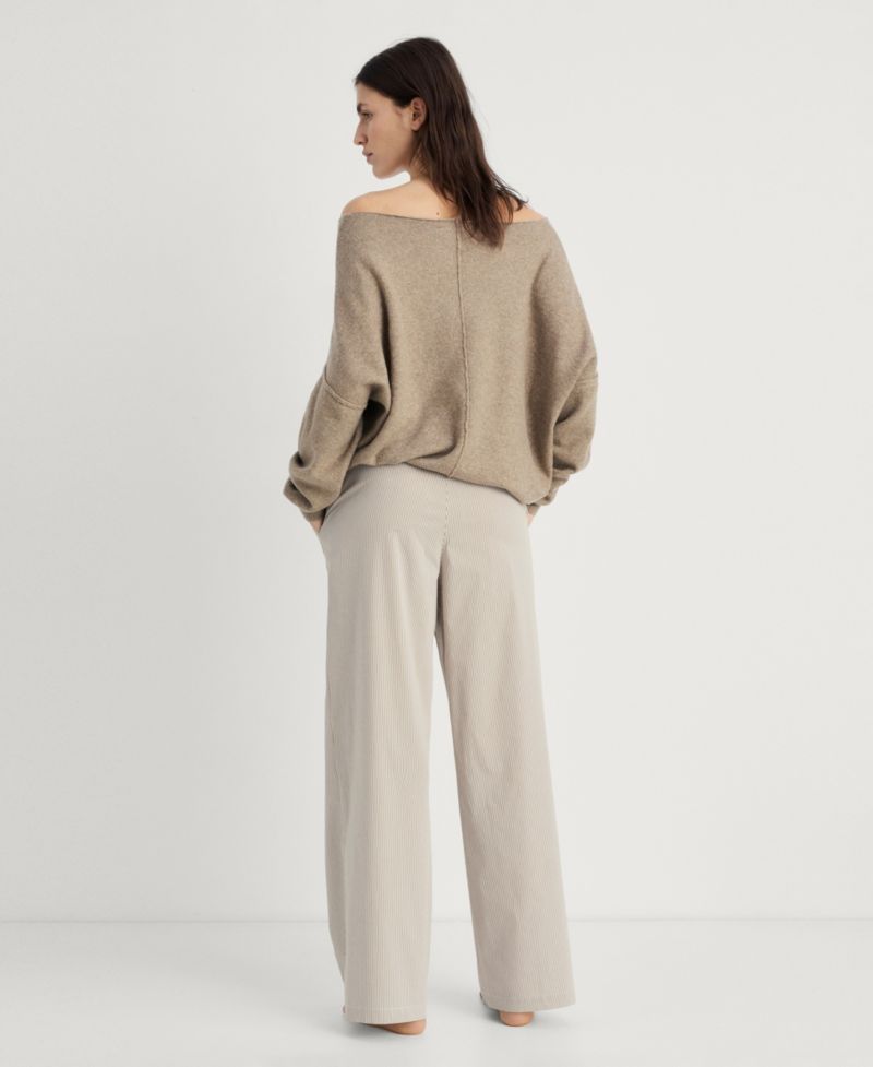 Women's Elastic Detail Striped Pajama Pants