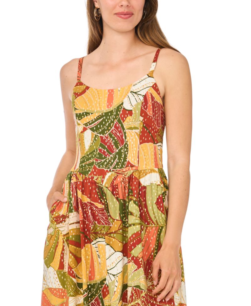 Women’s Floral Challis Smocked Maxi Dress
